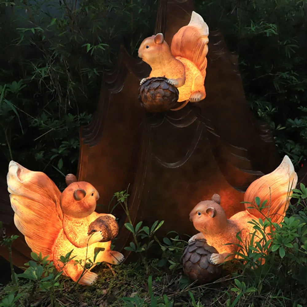 Aria Decorative Squirrel Solar Resin Outdoor Light - Letslighting