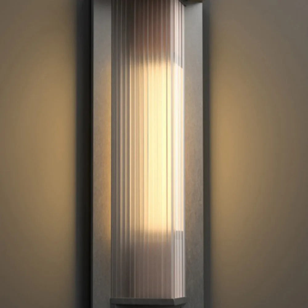 Ray Modern Rectangular Acrylic Outdoor Wall Lamp Transparent - Lamp Outdoor