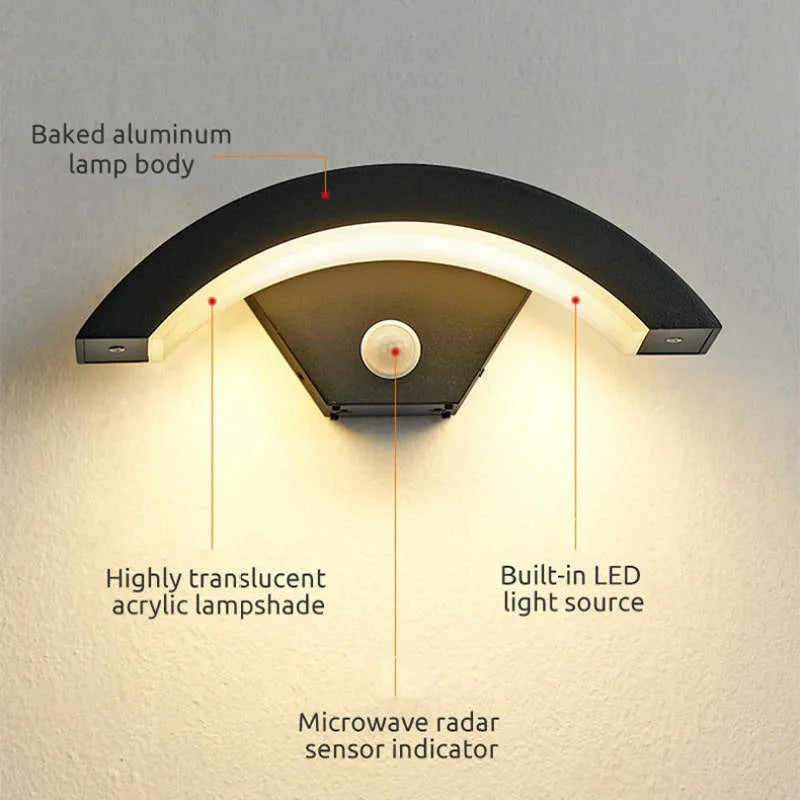 Ray Nordic Arc Metal LED Outdoor Wall Lamp - Letslighting