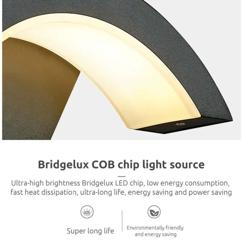 Ray Nordic Arc Metal LED Outdoor Wall Lamp - Letslighting