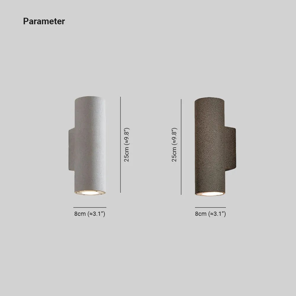 Ray Minimalist Cylindrical LED Outdoor Wall Lamp Cement Garden Corridor - Letslighting