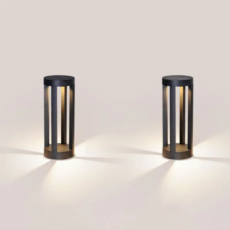 Ray Minimalist Cylindrical Hollow Solar Outdoor Path Light - Lamp Outdoor