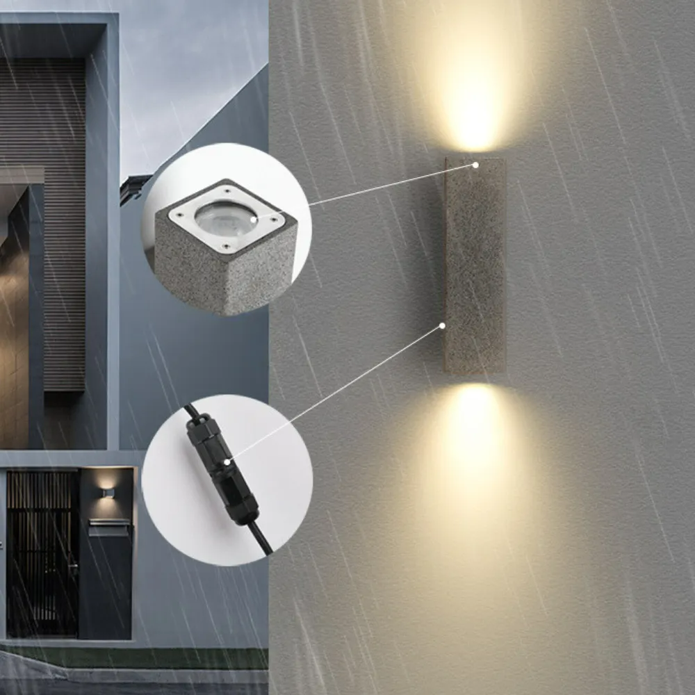 Ray Minimalist Square LED Outdoor Wall Lamp Cement Garden Corridor Balcony - Letslighting