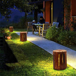 Ray Natural Column Wood Outdoor Floor Lamp Table - Lamp Outdoor