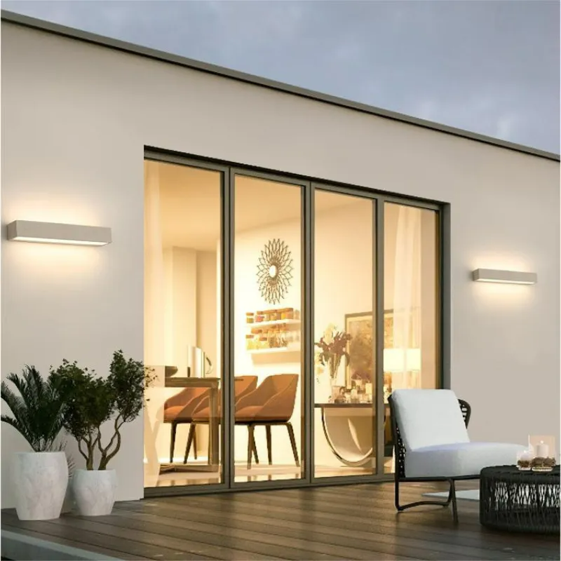 Arisha Modern Design Rectangular LED Outdoor Wall Lamp Garden Courtyard Corridor - Letslighting