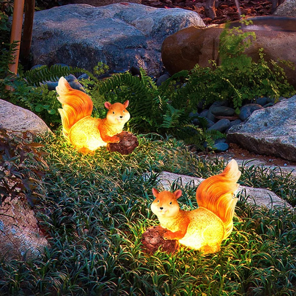 Aria Decorative Squirrel Solar Resin Outdoor Light - Letslighting