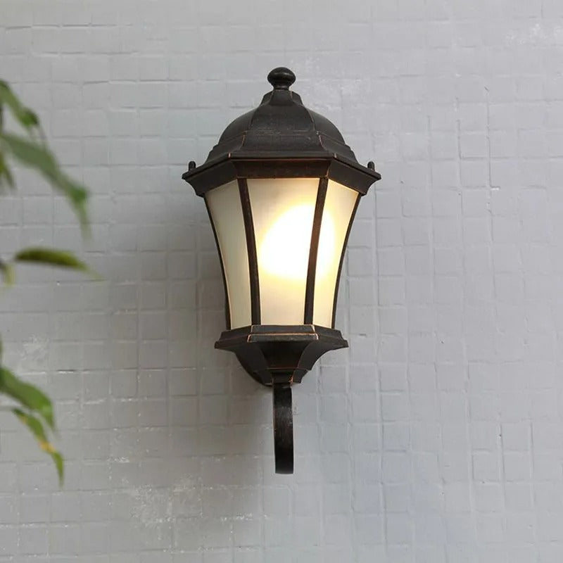 RayVintage Lantern Metal Glass Outdoor Wall Lamp - Lamp Outdoor