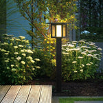 Ray Modern Metal Lantern Shaped Solar Outdoor Bollard Light - Lamp Outdoor