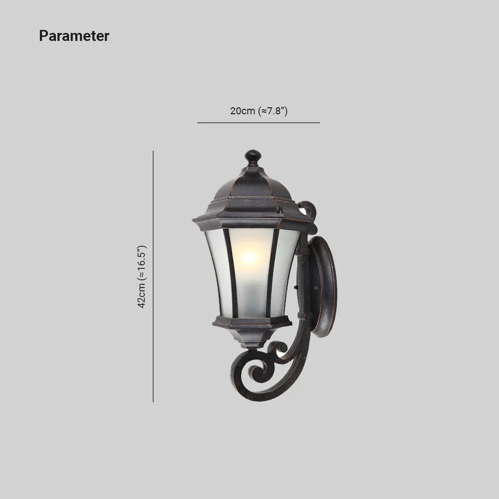 RayVintage Lantern Metal Glass Outdoor Wall Lamp - Lamp Outdoor