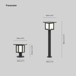 Ray Modern Metal Lantern Shaped Solar Outdoor Bollard Light - Lamp Outdoor