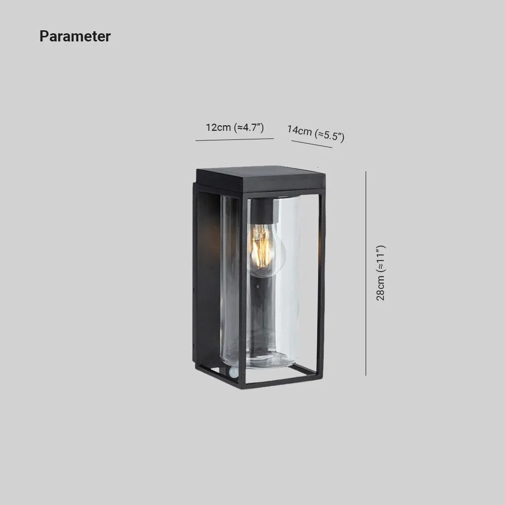 Ray Modern Rectangular Solar Waterproof Metal Glass Outdoor Wall Lamp - Lamp Outdoor