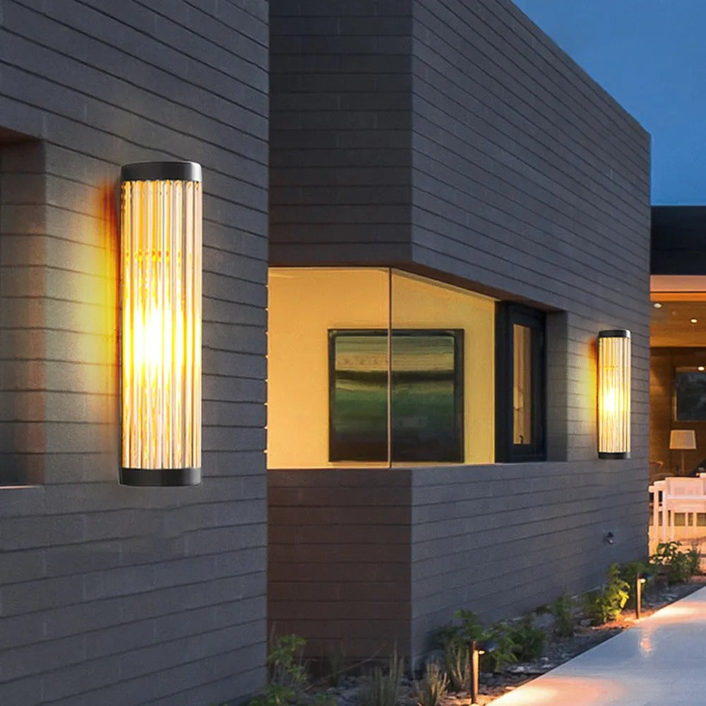 Ray Modern Semi-Cylindrical Metal Glass Outdoor Wall Lamp - Lamp Outdoor