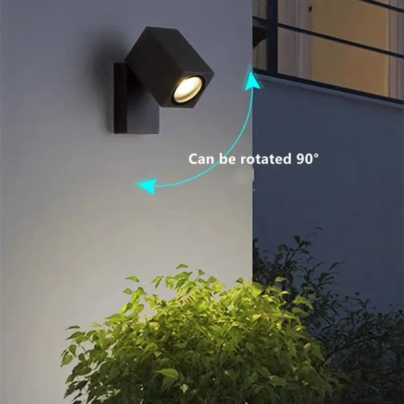 Ray Modern Outdoor Rotatable Metal Spotlight Wall Lamp - Letslighting