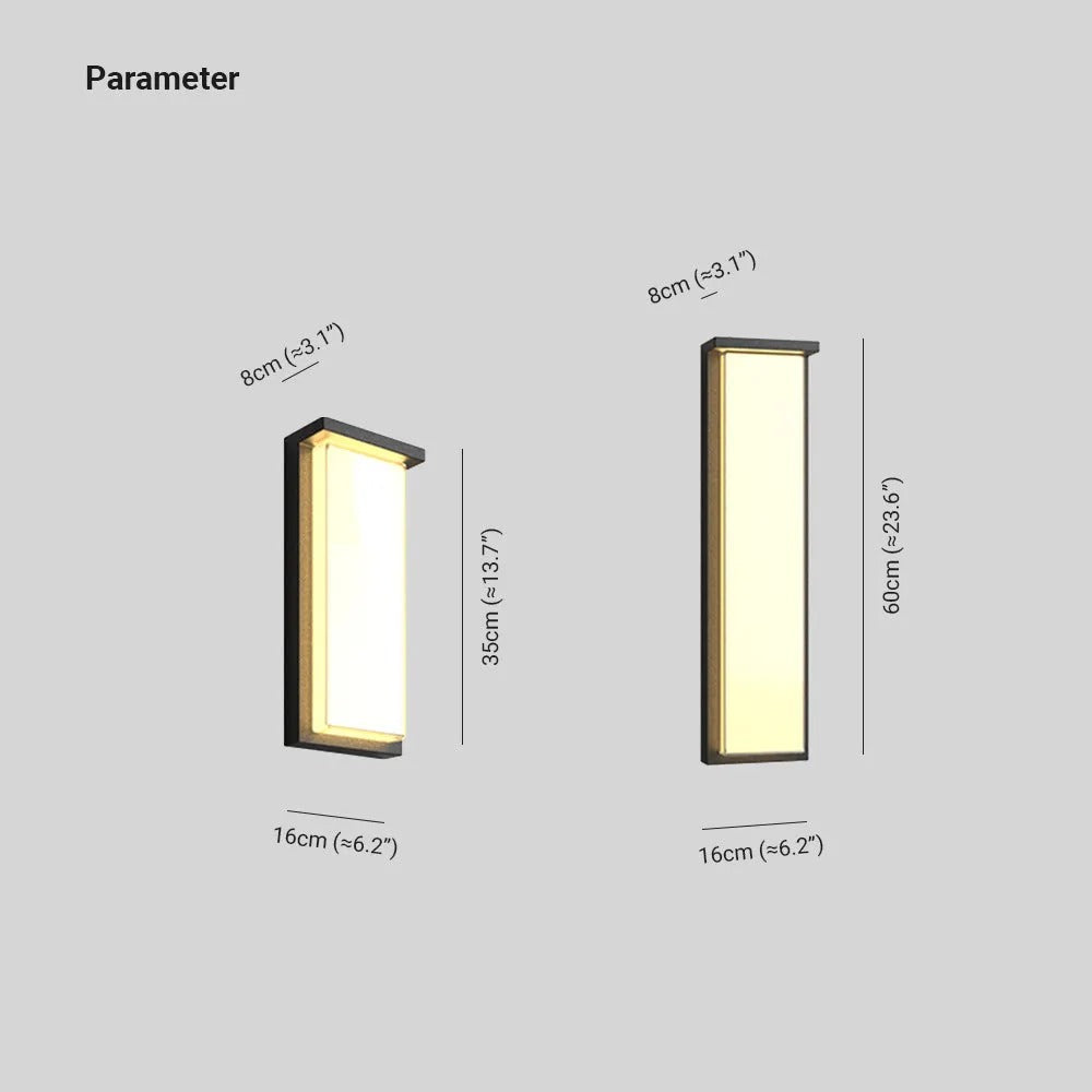 Ray Modern Minimalist Rectangular Metal Outdoor Wall Lamp - Lamp Outdoor