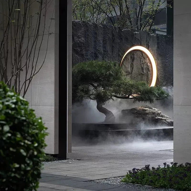 Aria Modern Art Ring LED Outdoor Wall Lamp Metal Garden Corridor Balcony - Letslighting