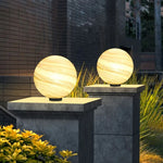 Aria Square Moon Globe Metal Glass Outdoor Light Post - Letslighting