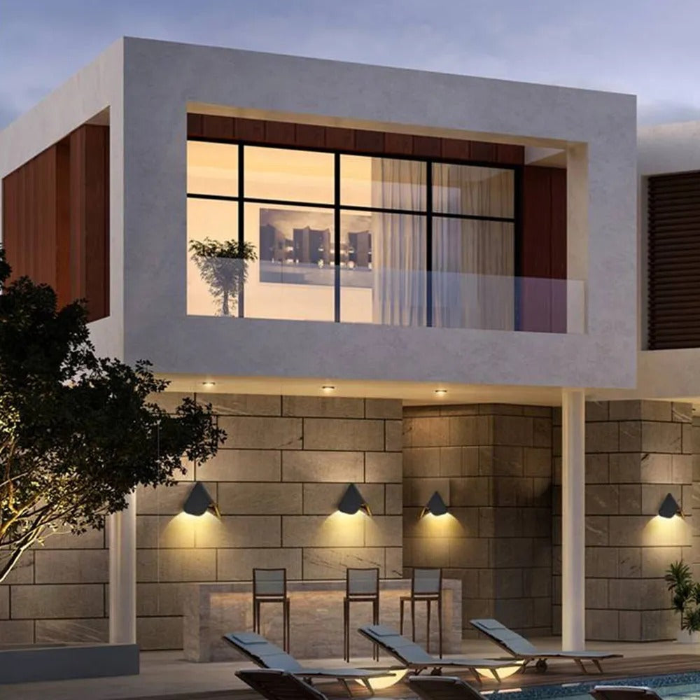 Ray Minimalist Triangle Metal Outdoor Wall Lamp Balck - Lamp Outdoor