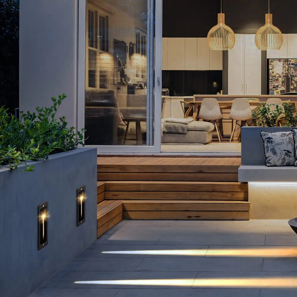 Ray Modern Metal Rectangular Outdoor Deck/Step Light, Gray - Lamp Outdoor