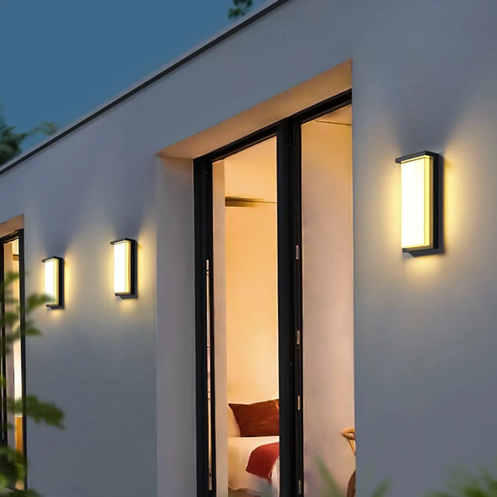 Ray Modern Minimalist Rectangular Metal Outdoor Wall Lamp - Lamp Outdoor