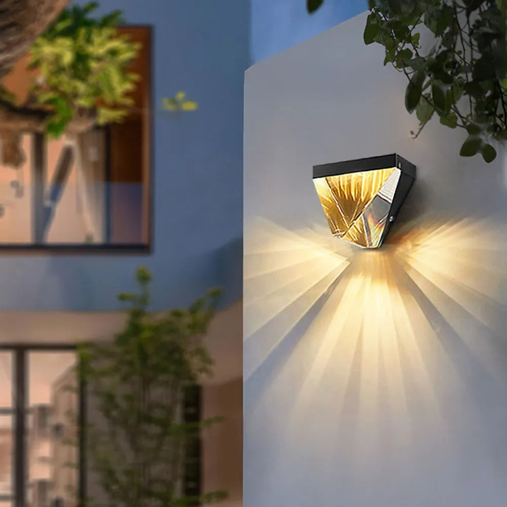 Ray Waterproof Diamond Shape Metal Crystal Outdoor Wall Lamp - Lamp Outdoor