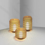 Ritta Vintage Lantern Rattan Floor Lamp, Hardwired/Solar, - Lamp Outdoor