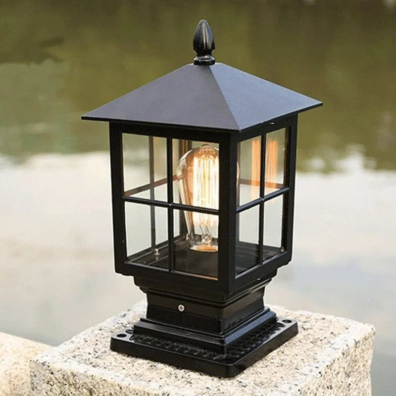 Ray Modern Metal Glass Lantern LED Outdoor Light Post - Lamp Outdoor