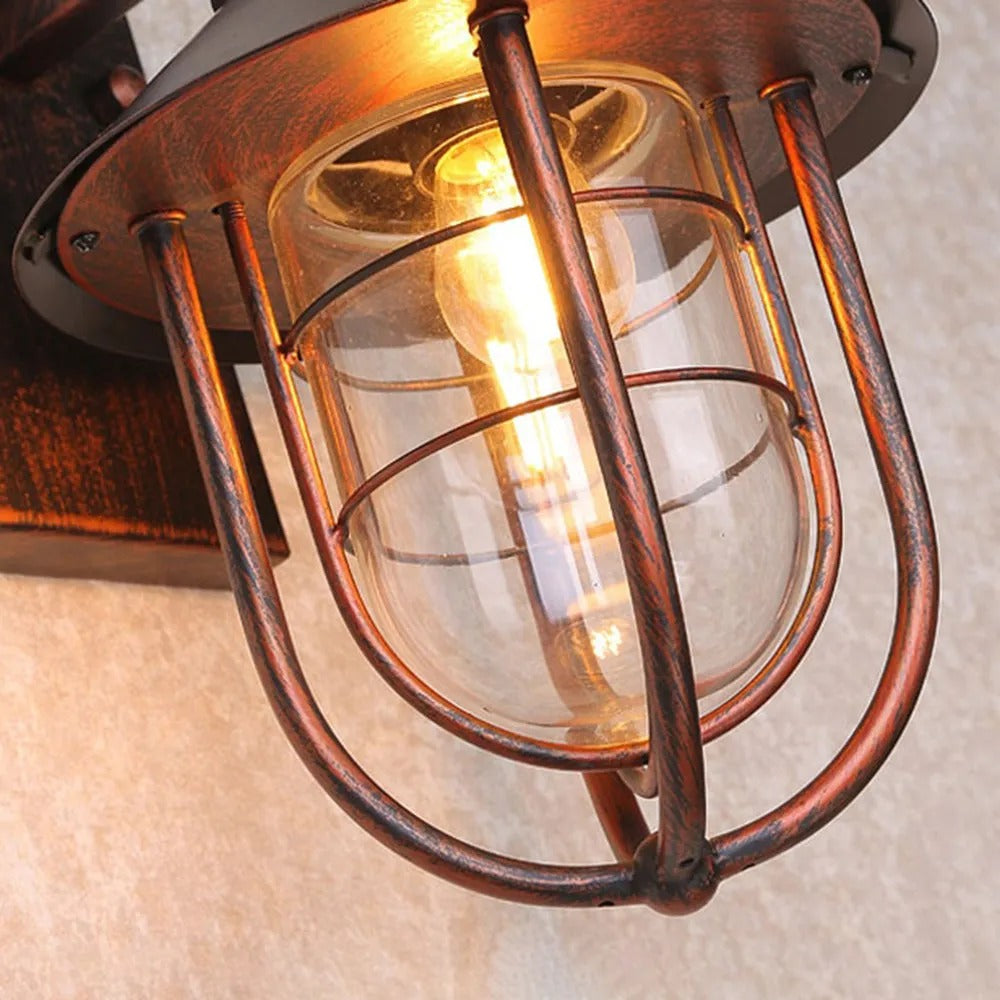 Epoch Vintage Lantern Shaped Metal Outdoor Wall Lamp - Lamp Outdoor