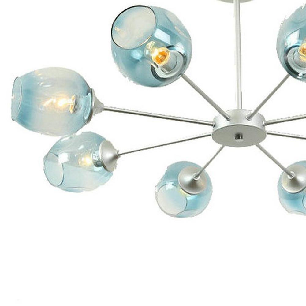 Classic Sputnik Chandelier Metal See Glass Chandeliers with 8 LED Lights - Lamp Outdoor