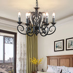 Iron Black Farmhouse Chandelier Candelabra Chandelier Living Room Light Fixtures - Lamp Outdoor