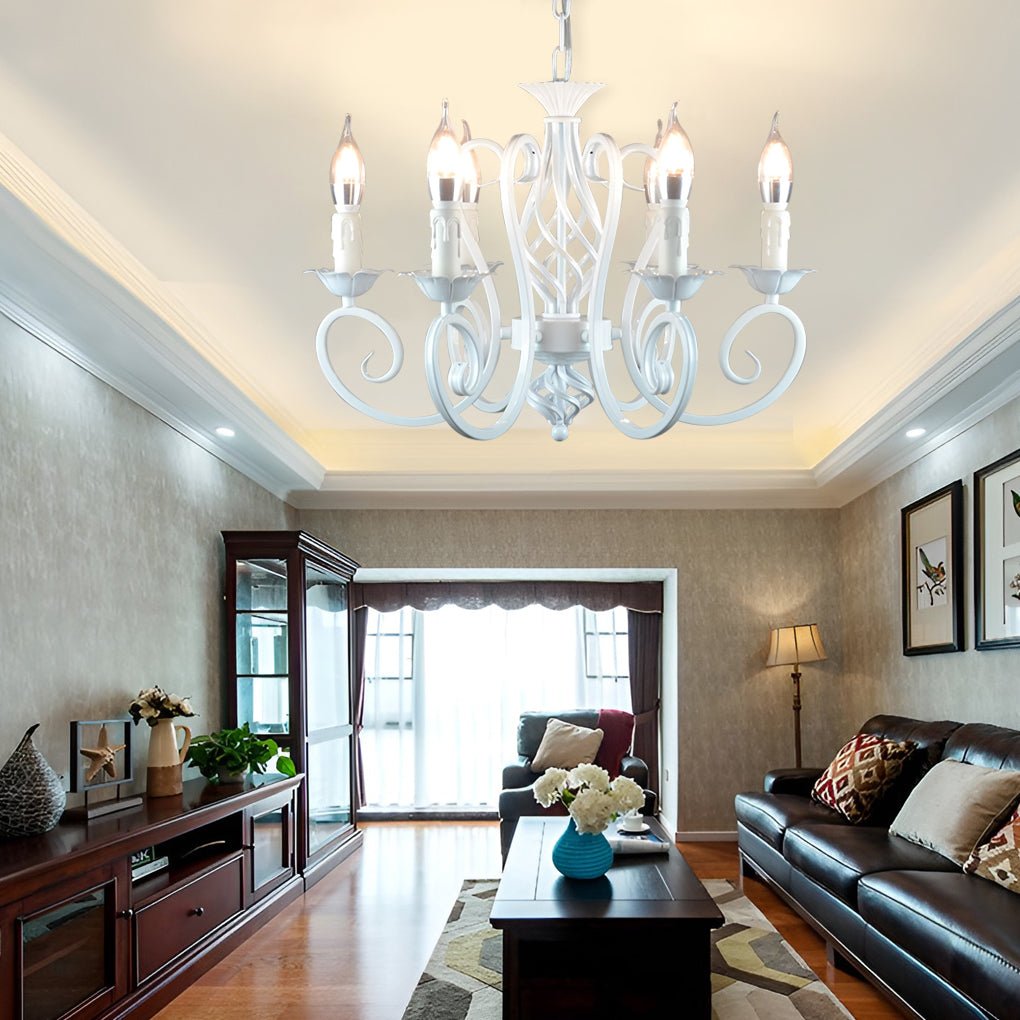 Iron Black Farmhouse Chandelier Candelabra Chandelier Living Room Light Fixtures - Lamp Outdoor