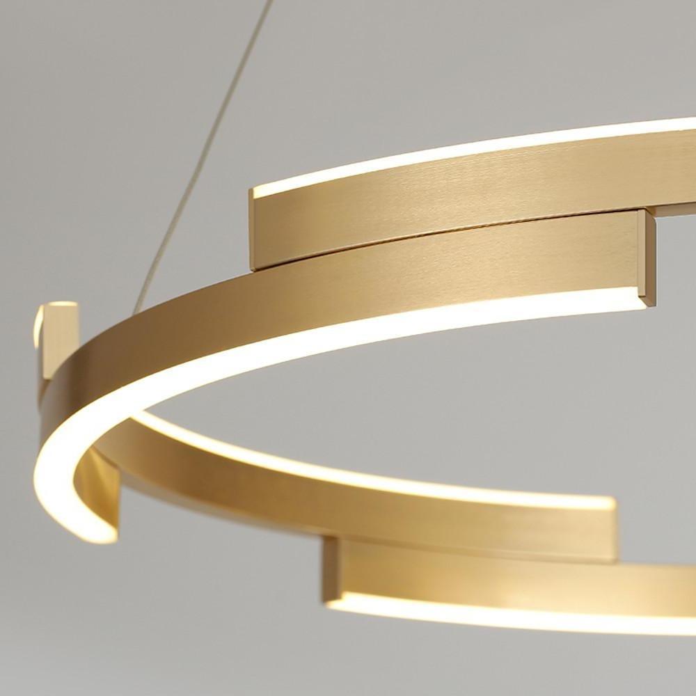 Interlocking Round Gold Chandelier for Living Room - Lamp Outdoor