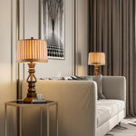 Stripe Drum Shade Antique Rustic Style Tower Table Lamp - Lamp Outdoor