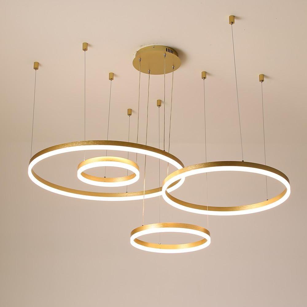 Circle Aluminum Large Chandeliers for High Ceilings Living Room Ceiling Lights - Lamp Outdoor