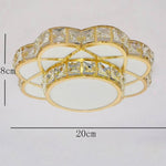 Flower Effect Metal Crystal LED Flush Mount Ceiling Light for Hallway Entryway Lighting - Lamp Outdoor