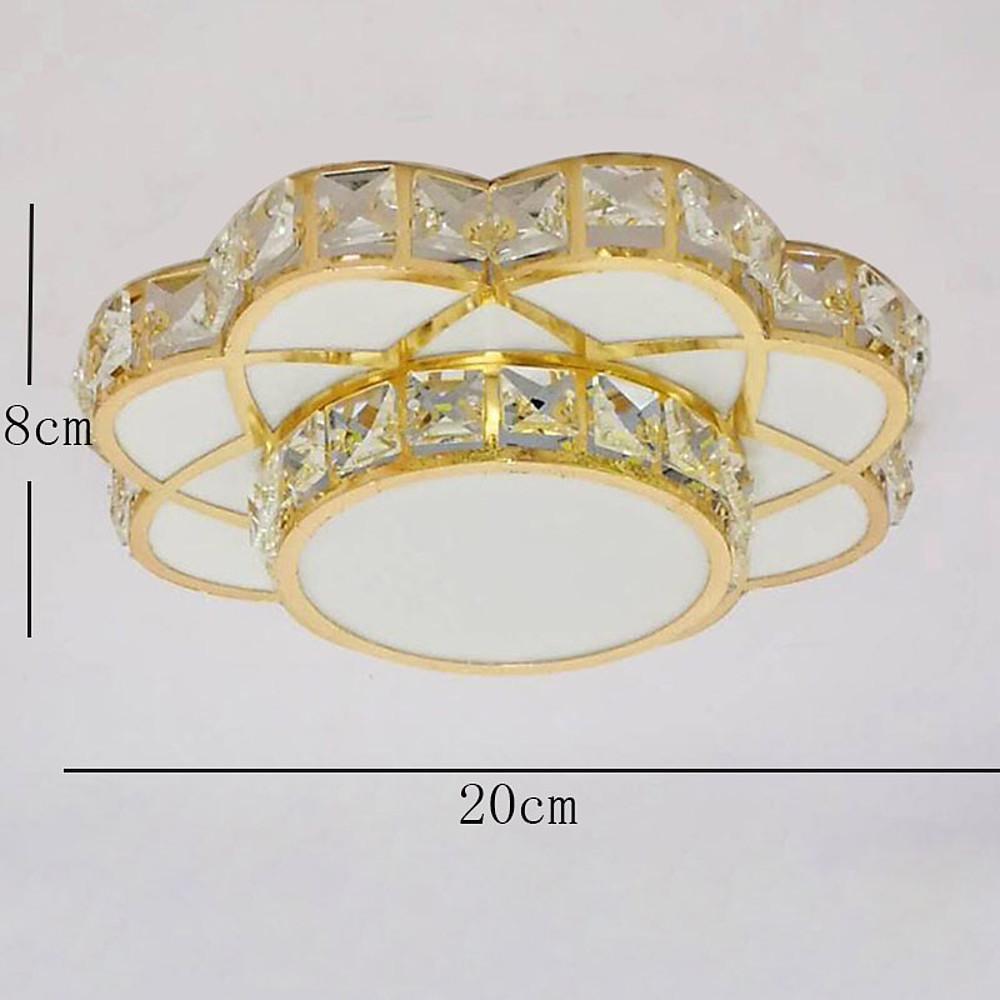 Flower Effect Metal Crystal LED Flush Mount Ceiling Light for Hallway Entryway Lighting - Lamp Outdoor