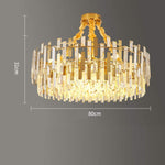 Queen Golden Crystal Chandelier - Modern Luxury, 9/12/17 Lights, Adjustable Height, 110-120V - Lamp Outdoor