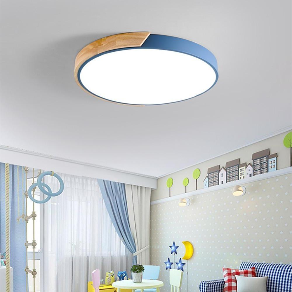 Circular LED Wood Nordic Ceiling Lights Flush Mount Lighting Ceiling Lamp - Lamp Outdoor