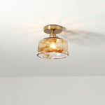 Creative Glass Lantern LED Electroplated Nordic Semi-Flush Mount Ceiling Lighting - Lamp Outdoor