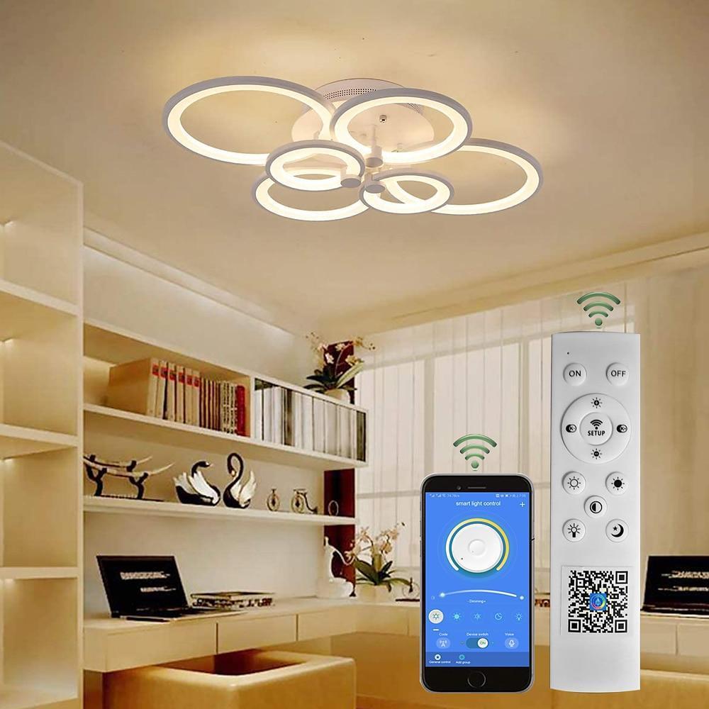 Elegant Semi Flush Mount Ceiling Lights with Unique Overlapping Rings - Lamp Outdoor