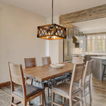 Rustic Industrial Linear Chandelier for Dining Rooms Farmhouse Rectangular/Square Light Fixture - Lamp Outdoor