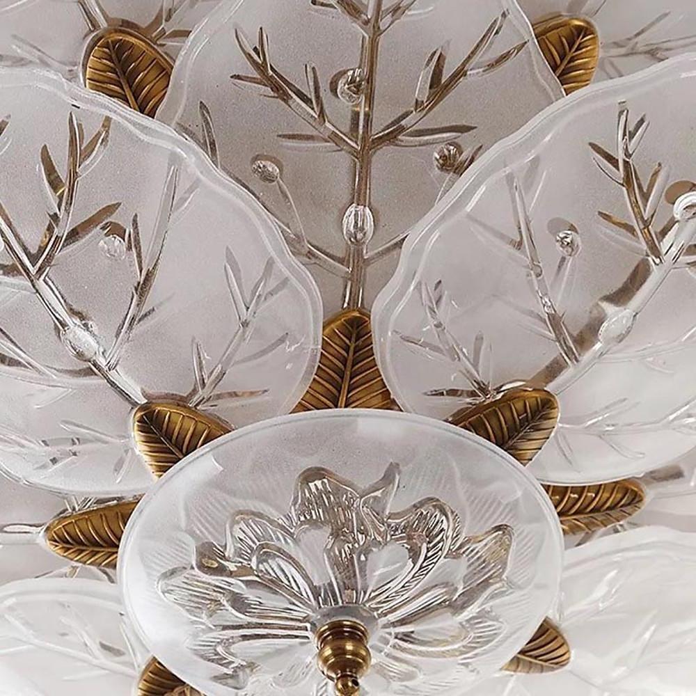 Leaves Flush Mount Ceiling Light Metal Glass Unusual LED Light - Lamp Outdoor