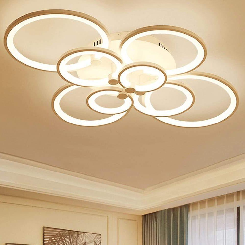Elegant Semi Flush Mount Ceiling Lights with Unique Overlapping Rings - Lamp Outdoor