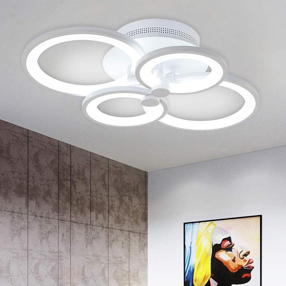 Elegant Semi Flush Mount Ceiling Lights with Unique Overlapping Rings - Lamp Outdoor