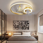 Kids Ceiling Fans with Lights Remote Round Flush Mount Ceiling Fans with LED lights - Lamp Outdoor