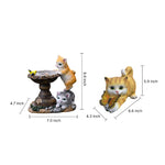 Technical dimension drawing showing measurements of kitten fountain garden ornament specifications