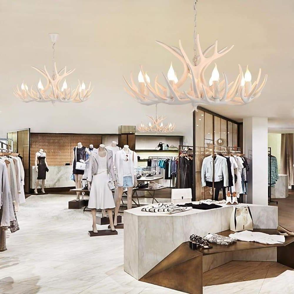 Vintage Antler Chandelier with Candle Lights - 4/6/8 Lights - Lamp Outdoor