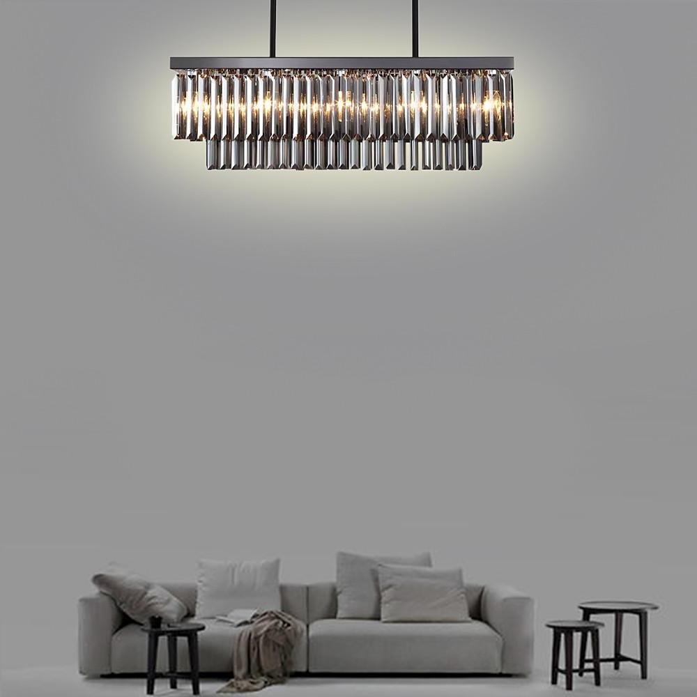 Rectangular Double-layer Crystal LED Industrial Chandeliers Pendant Light - Lamp Outdoor