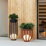 Industrial Solar Outdoor LED Floor Lantern Lamp with Tray - Lamp Outdoor