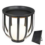 Industrial Solar Outdoor LED Floor Lantern Lamp with Tray - Lamp Outdoor