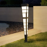 Modern Stainless Steel Outdoor Post Light with Imitation Marble Shade